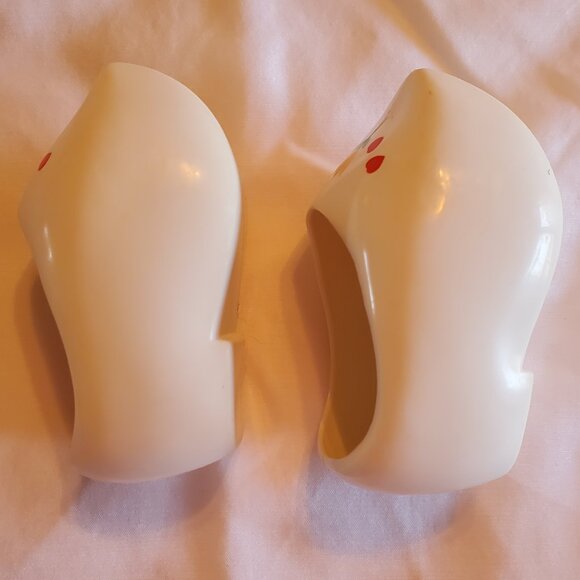 Vintage CPK Cabbage Patch Kids Holland White Tulip Hearts Dutch CLOGS Shoes - Picture 2 of 5